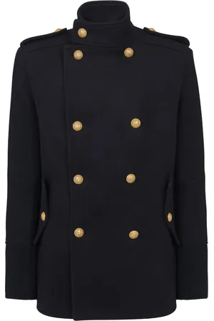 Balmain Caban en laine à boutonnière croisée