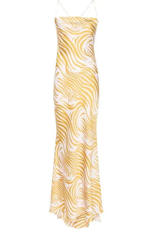 Parlor Robe longue sans manches à imprimé zébré
