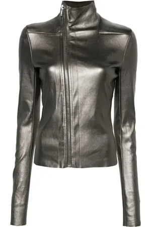 Rick Owens Veste Gary en cuir métallisé
