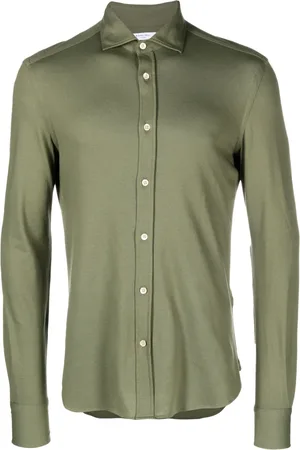 Boglioli Chemise en coton piqué à manches longues