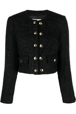 Michael Kors Veste crop en tweed à rayures