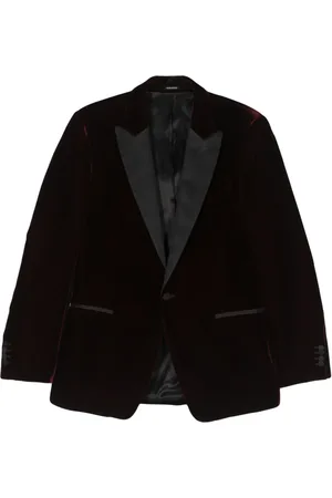 Alexander McQueen Blazer en velours à simple boutonnage
