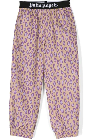 Palm Angels Pantalon de jogging droit à imprimé léopard