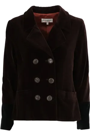 Saint Laurent Veste en velours à boutonnière croisée (1990)