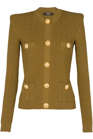 Balmain Robe en maille à boutons décoratifs