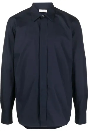 Alexander McQueen Chemise en coton à fermeture dissimulée