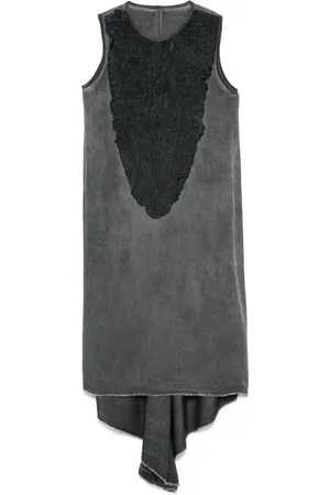 ISAAC SELLAM EXPERIENCE Robe mi-longue bordée de plumes