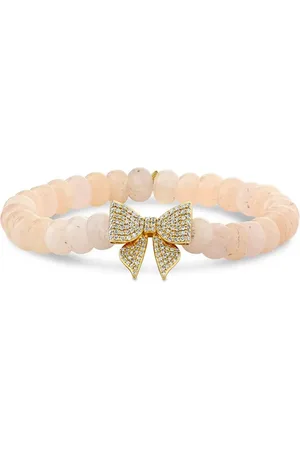 Sydney Evan Bracelet Bow en 14ct serti de morganite