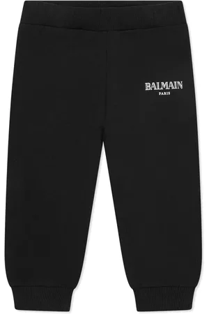 Balmain Pantalon de jogging zippé à logo imprimé
