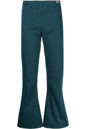 Maison Mihara Yasuhiro Pantalon évasé à effet métallisé