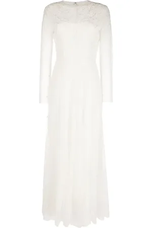 Serafini Robe en tulle à manches longues
