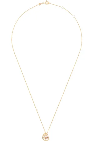 Aliita Collier Letra G en 9ct à pendentif serti de tourmaline