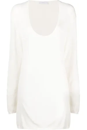 Prada T-shirt long à col plongeant (années 2000)
