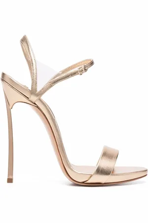 Casadei Sandales en cuir à effet métallisé