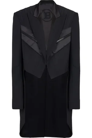 Balmain Manteau en laine à simple boutonnage