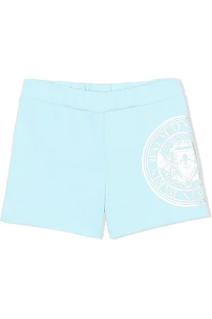 Balmain Short de sport en coton à logo imprimé