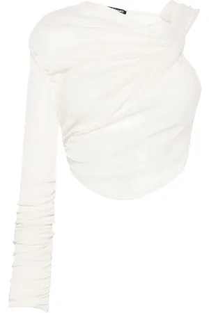 ANDREADAMO Haut asymétrique en maille nervurée