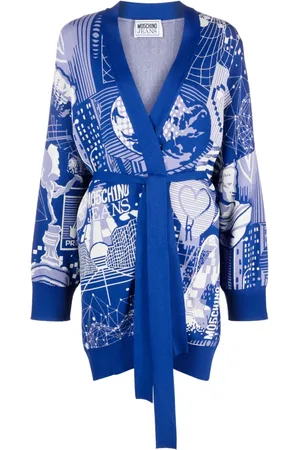 Moschino Cardigan cache-cœur à imprimé graphique