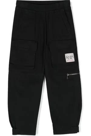 Nº21 Pantalon cargo en coton à patch logo