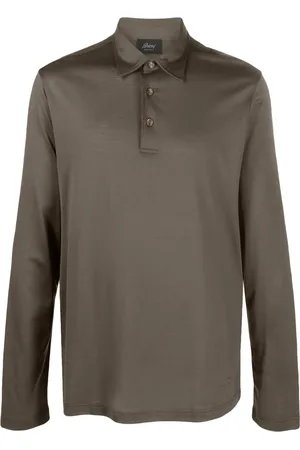 BRIONI Chemise en soie mélangée à manches longues