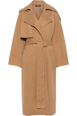 DRHOPE Trench ceinturé à effet superposé
