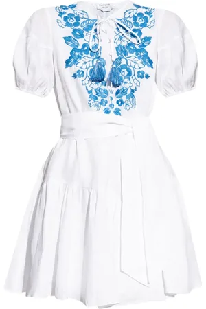 Kate Spade Robe courte en lin à fleurs brodées
