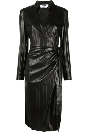 Msgm Robe plissée en cuir artificiel