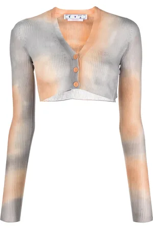 OFF-WHITE Cardigan crop à effet délavé