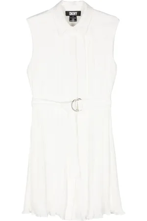 DKNY Robe-chemise mi-longue à détail plissé