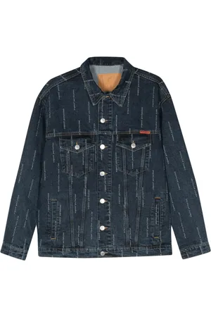 MARTINE ROSE Veste en jean à slogan brodé