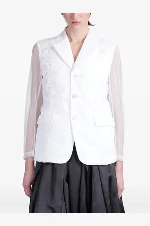 Comme des Garçons Blazer à empiècements transparents