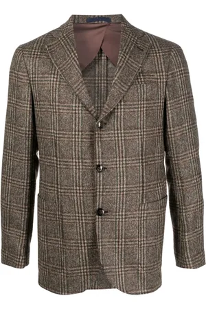 BARBA Blazer boutonné à carreaux