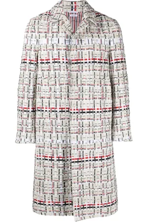 Thom Browne Manteau en tweed à simple boutonnage