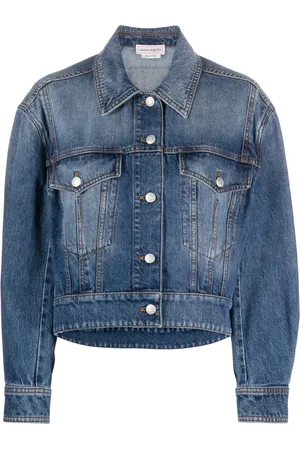 Alexander McQueen Veste en jean à coupe crop