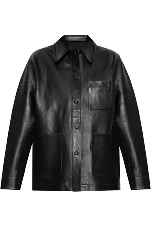 OFFICINE GENERALE Veste en cuir à poches plaquées