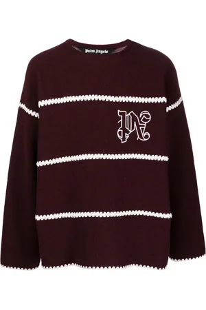 Palm Angels Pull rayé à logo brodé