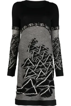 CHANEL Robe courte en intarsia à manches longues (2009)