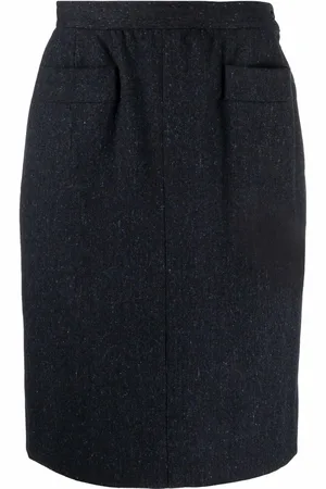 Saint Laurent Jupe droite à taille haute (années 1980)