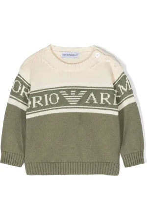 Emporio Armani Pull en coton à motif Vintage Check