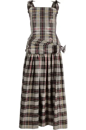 Molly Goddard Robe longue à motif tartan