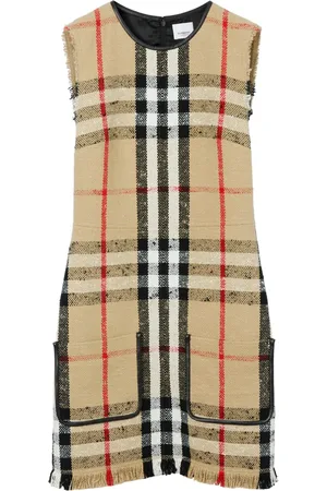 Burberry Robe sans manches à carreaux