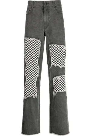 HACULLA Jean ample à motif damier