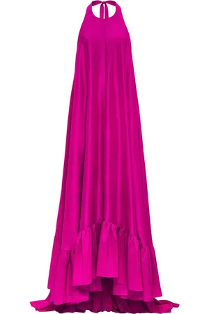 Azeeza Robe longue Sadie en soie à dos-nu
