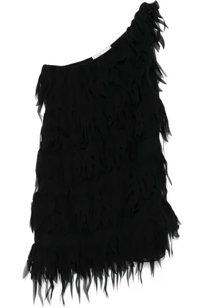 BLUMARINE Robe courte en Georgette à franges