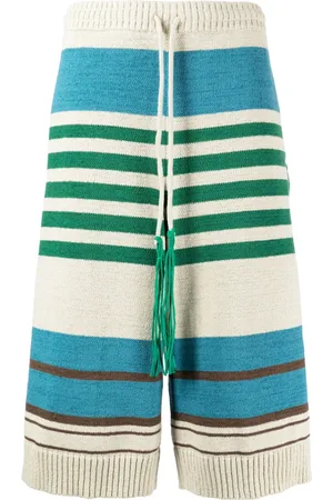 CRAIG GREEN Short rayé en maille nervurée
