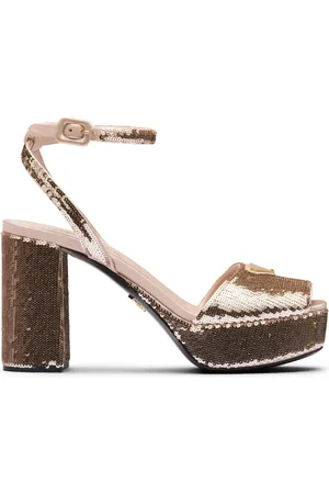 Prada Sandales ornée de sequins à plateforme 95 mm