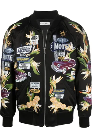Givenchy Veste bomber en satin à motif brodé