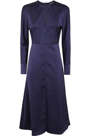 DRHOPE Robe en satin à coupe mi-longue