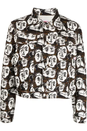 Charles Jeffrey Loverboy Veste en jean à imprimé Art Face