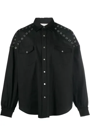 Alexander McQueen Chemise en jean à détails d’œillets